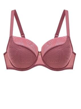 Understance Leslie Smooth Lace FlexWire Light Padded Demi Bra Deep Crimson 44DD